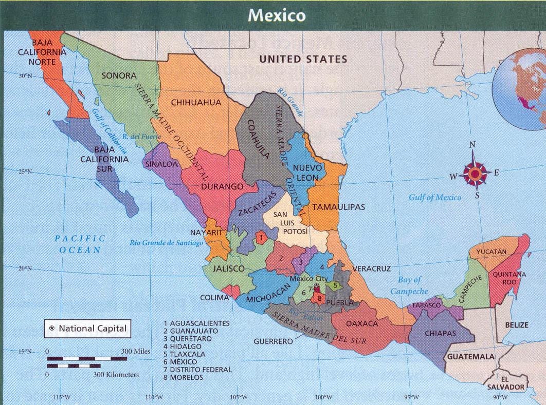 de azteken in Mexico kaart