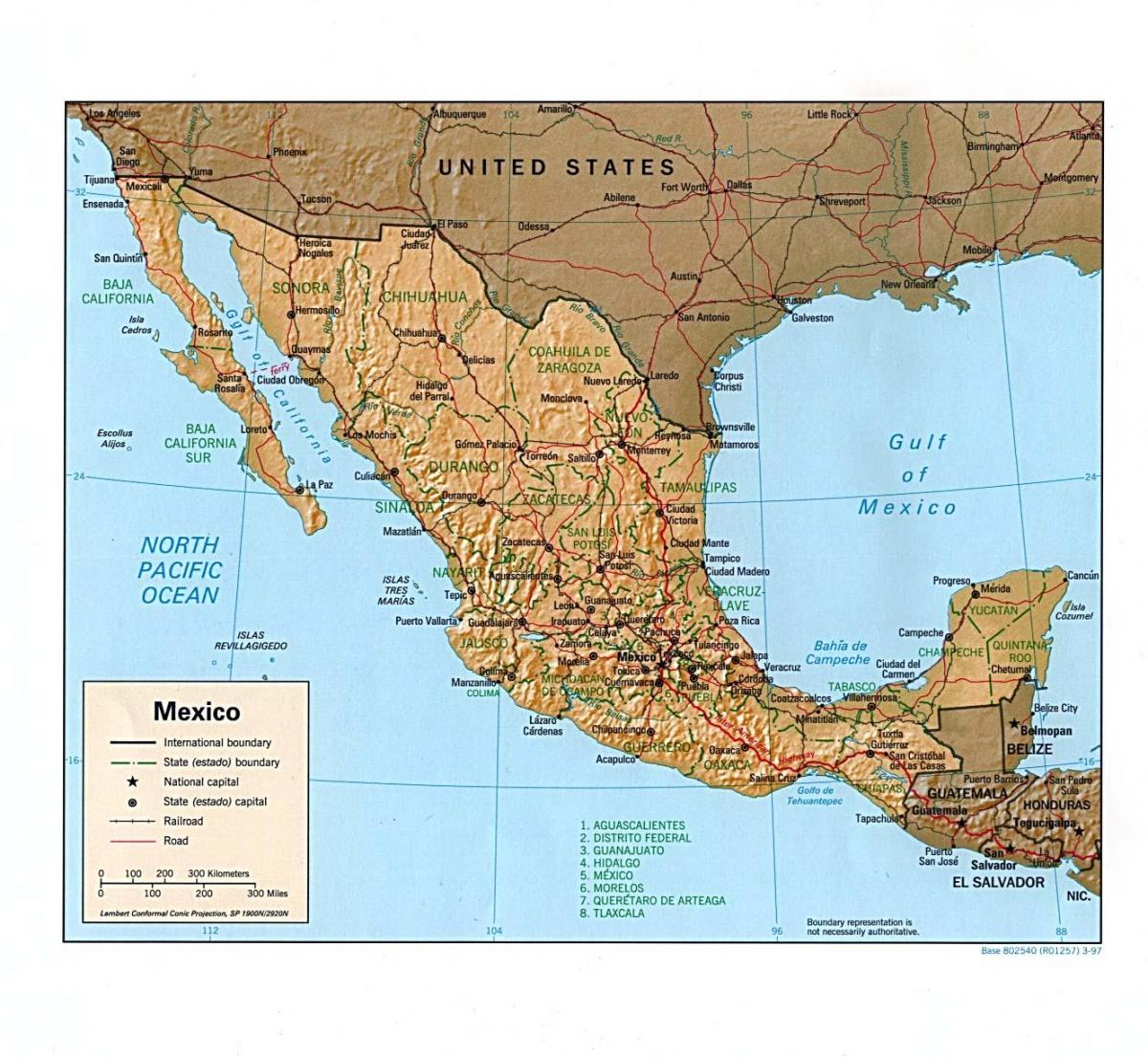 Mexico originele kaart