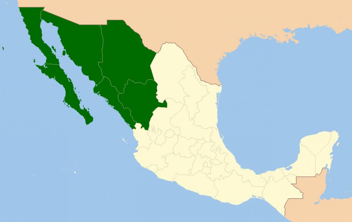 kaart van het noordwesten van Mexico