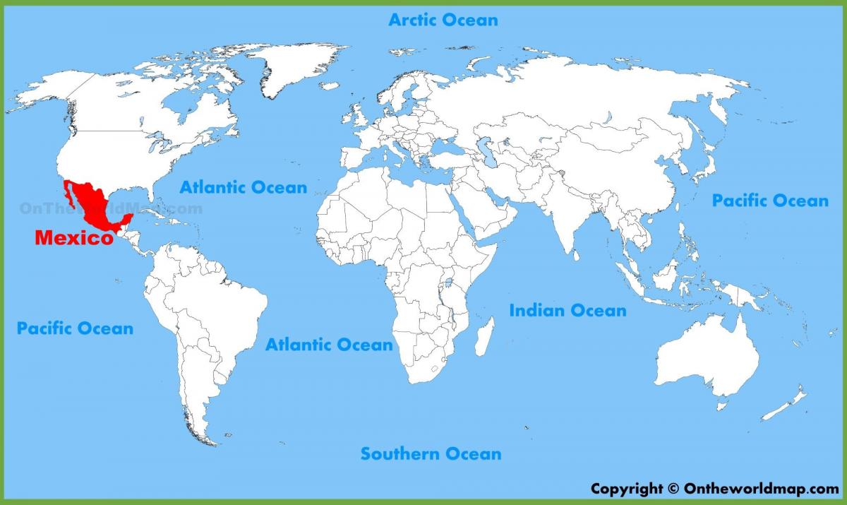 Mexico in de kaart van de wereld