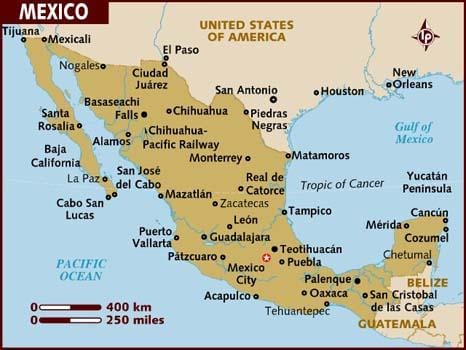 kaart Mexico