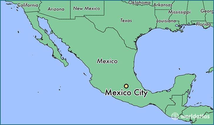 toont een kaart van Mexico