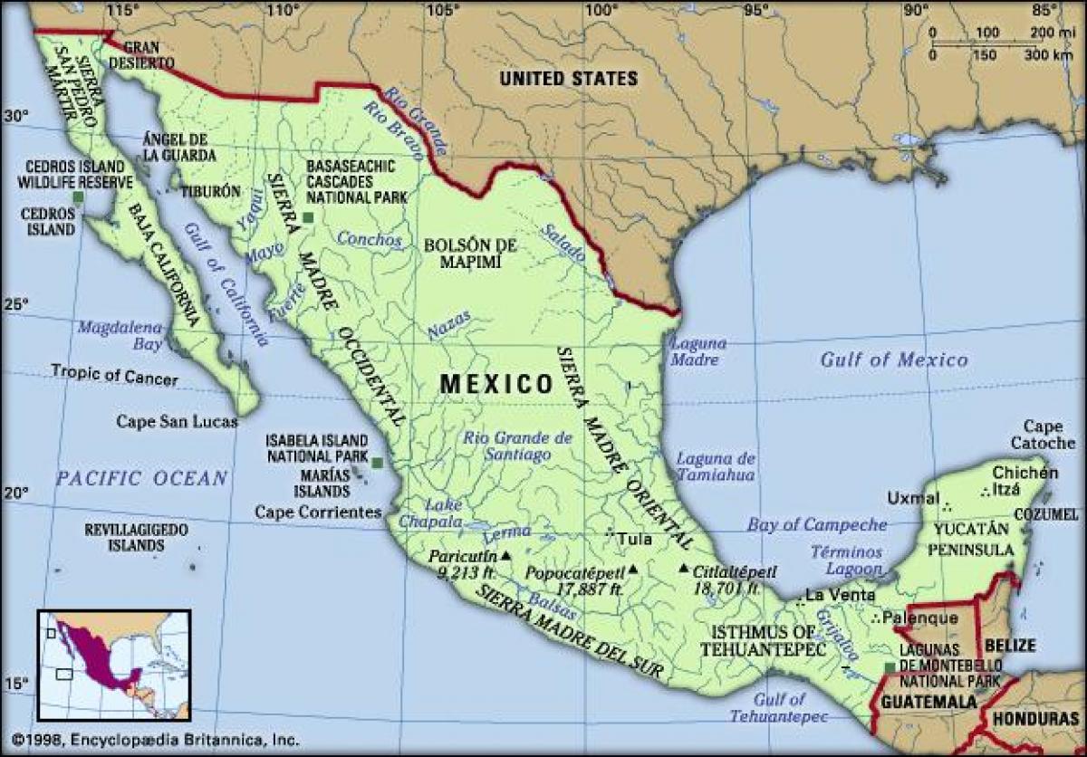 Mexico kaart voor kinderen
