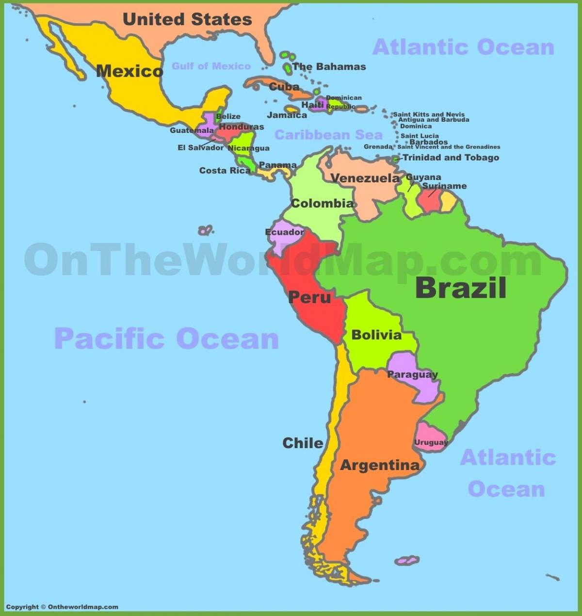 Mexico en zuid-amerika kaart bekijken