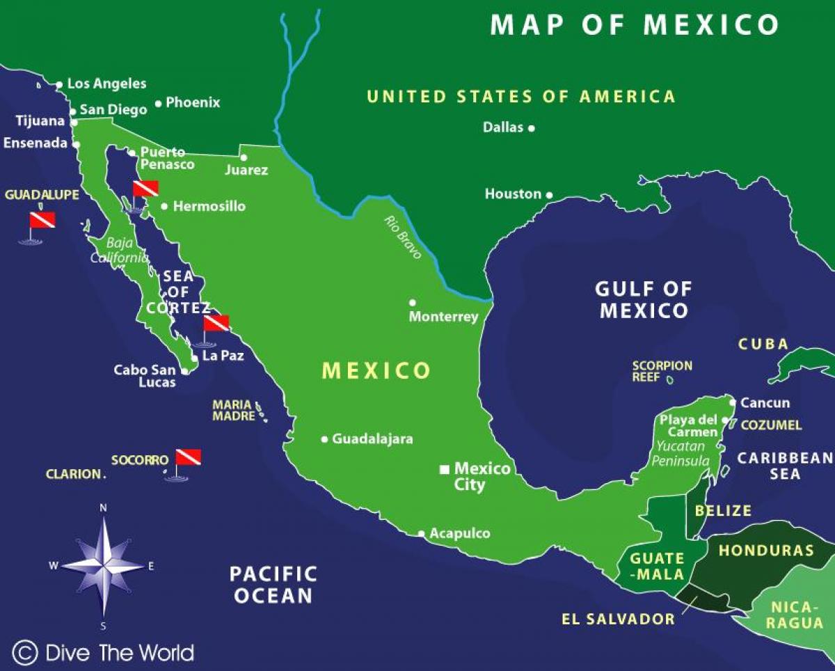 kaart van Mexico eilanden