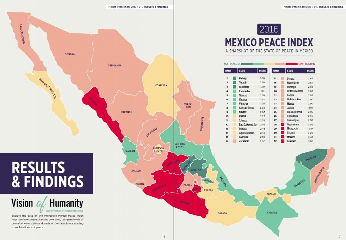 geweld in Mexico kaart