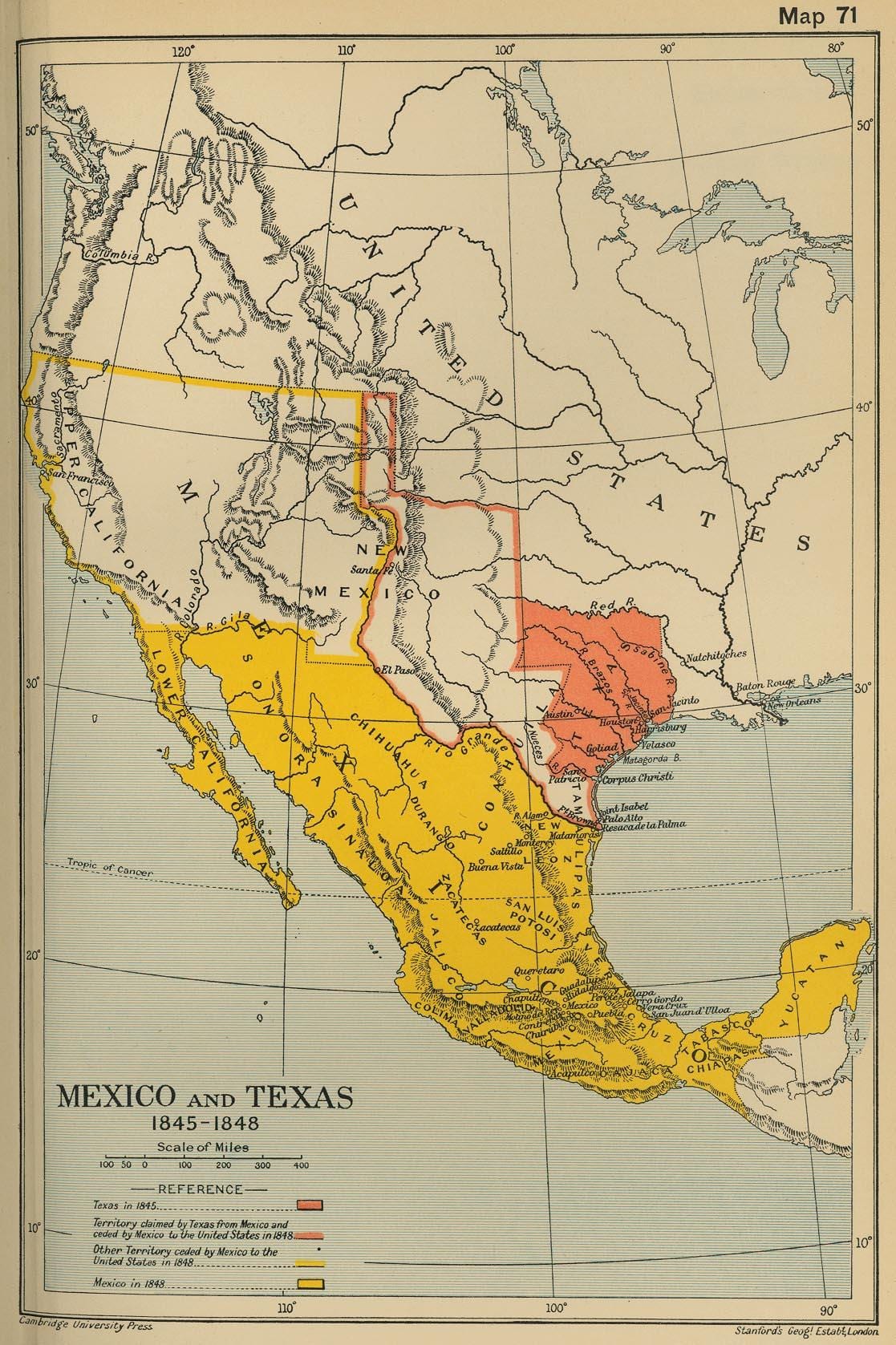 kaart van Mexico 1700