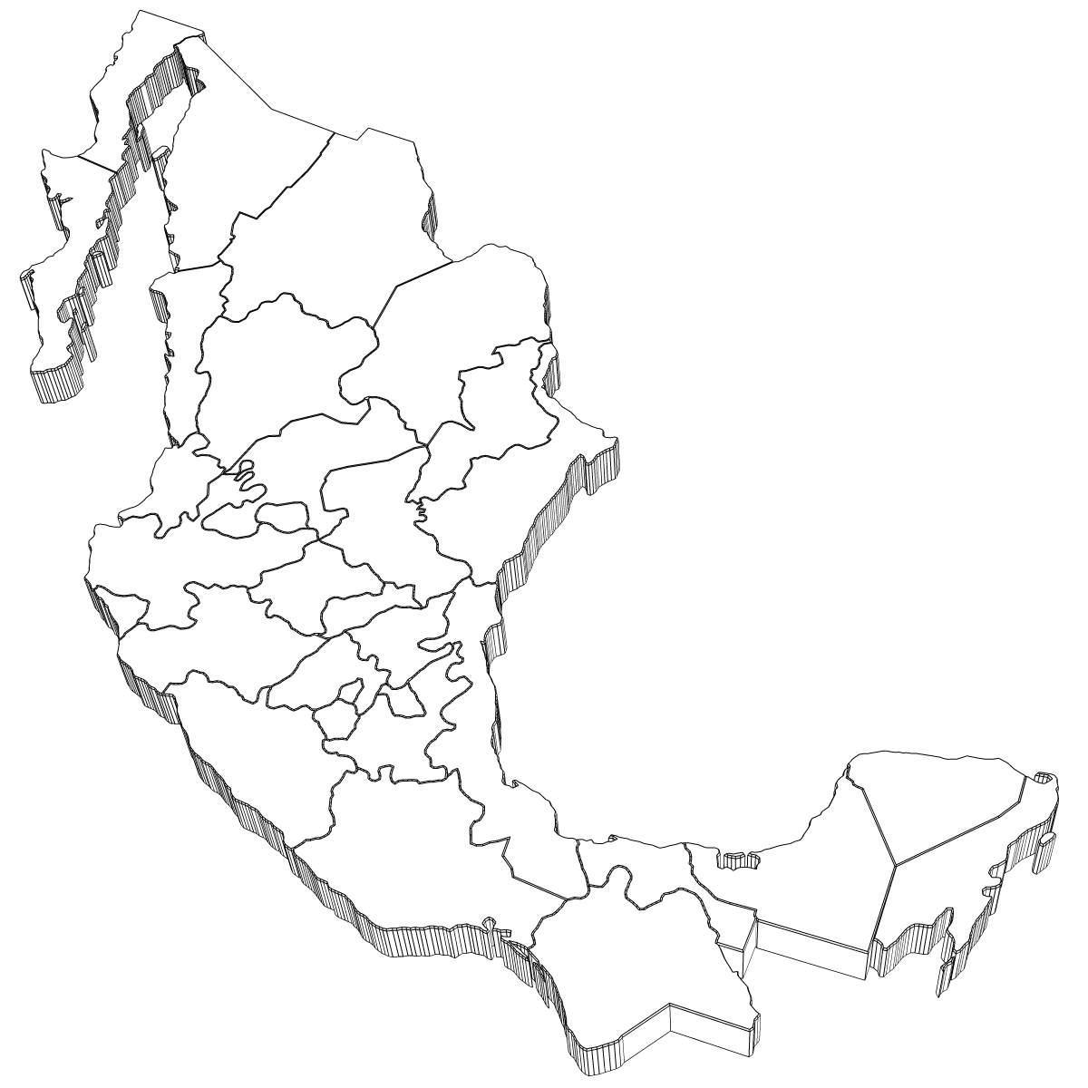 3d-kaart van Mexico