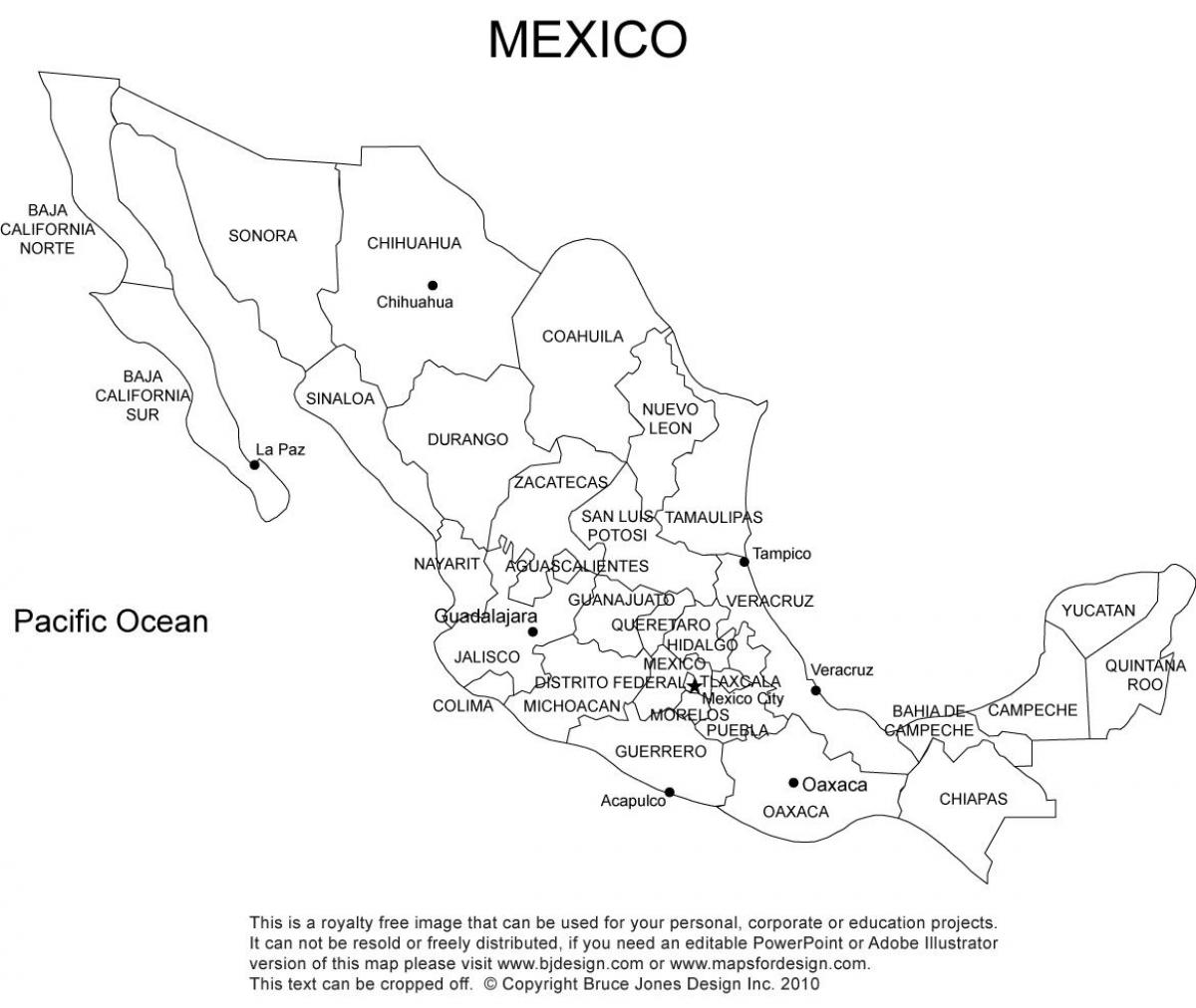 Mexico afdrukbare kaart