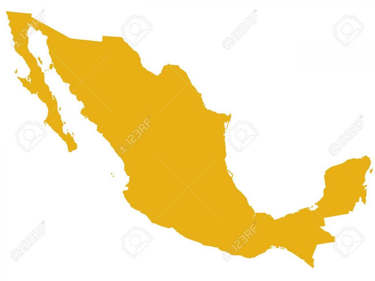 kaart van Mexico silhouet