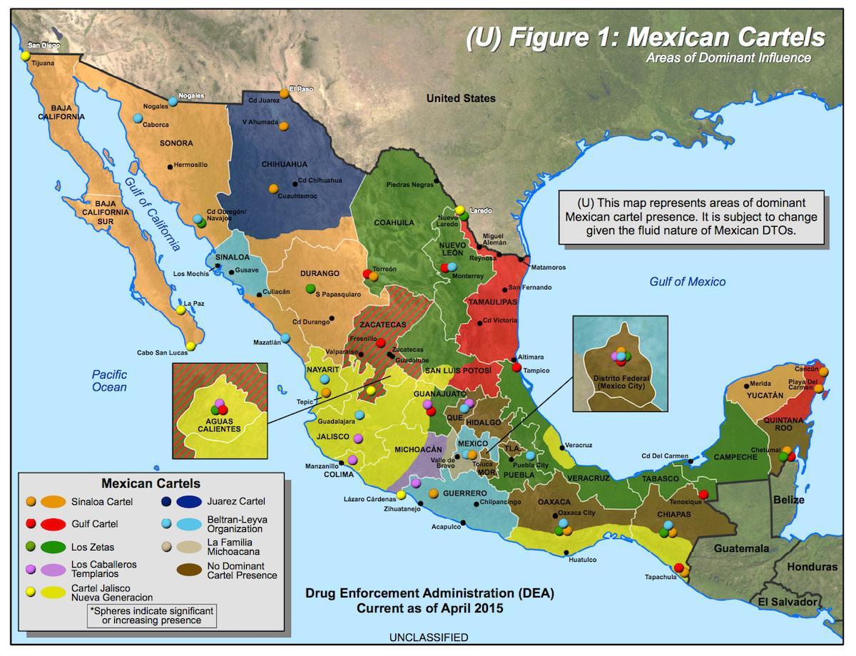 mexicaanse kartel kaart