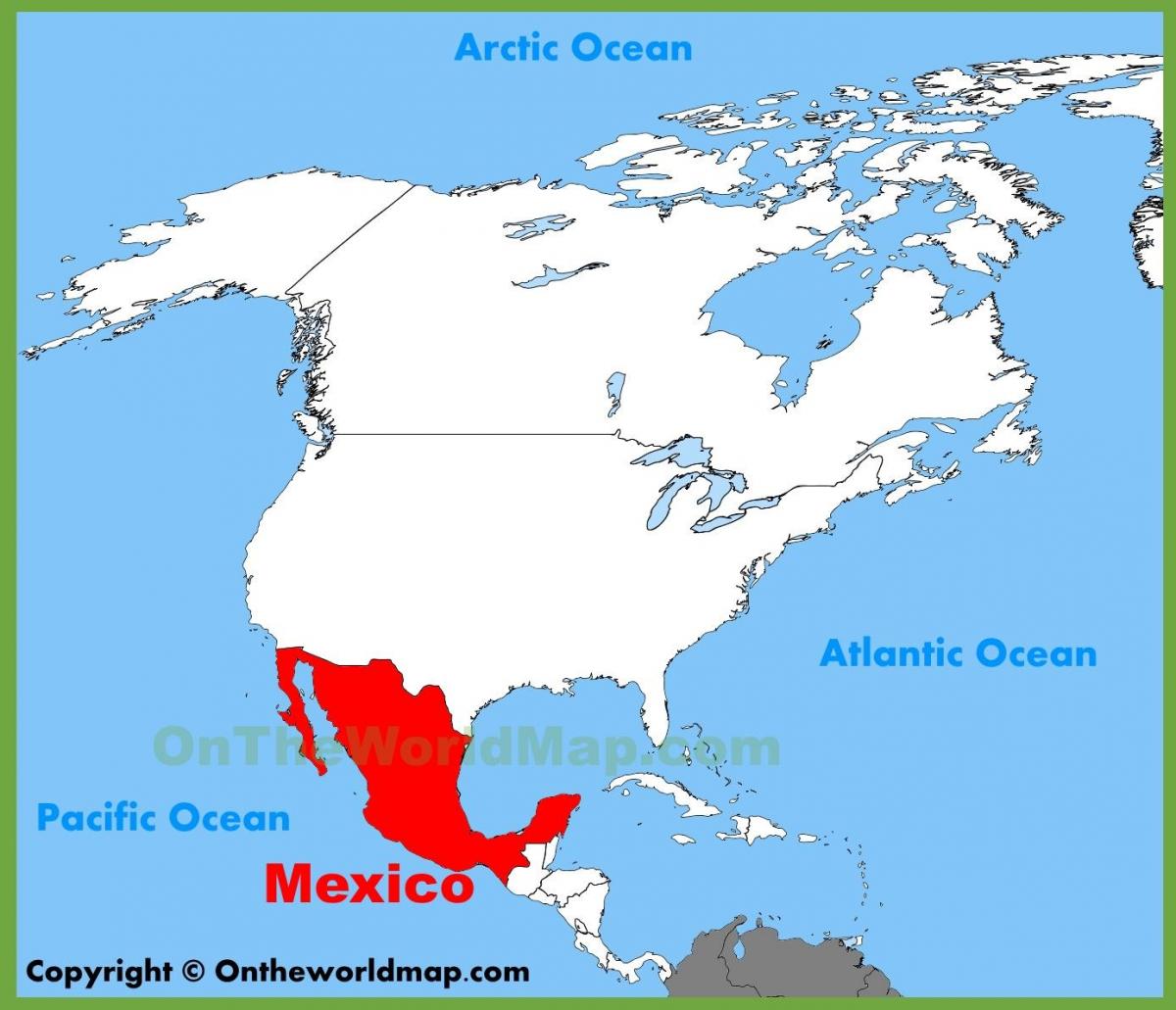 Mexico locatie op kaart