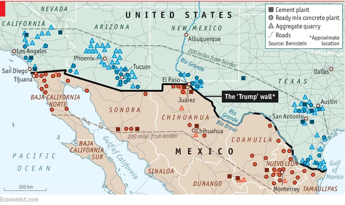 kaart van Mexico muur