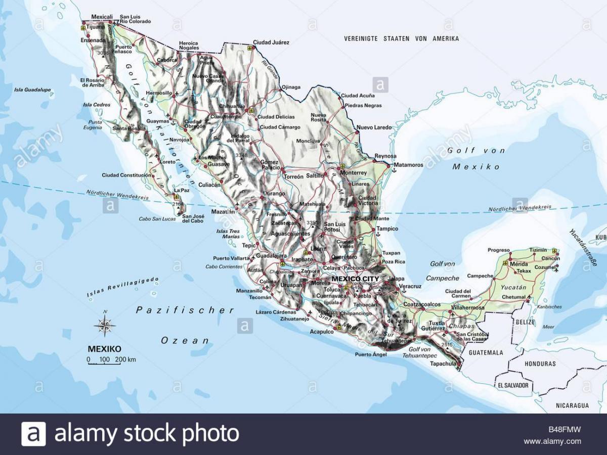 kaart van Mexico oceaan