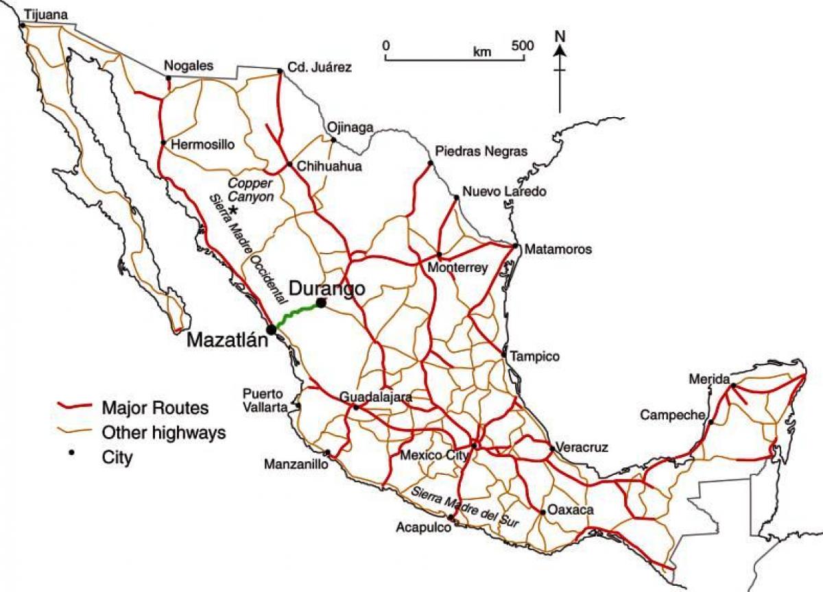 mexicaanse tolweg kaart
