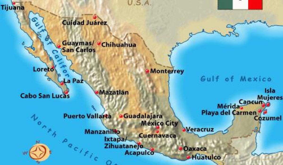 Mexico vakantie bestemmingen kaart