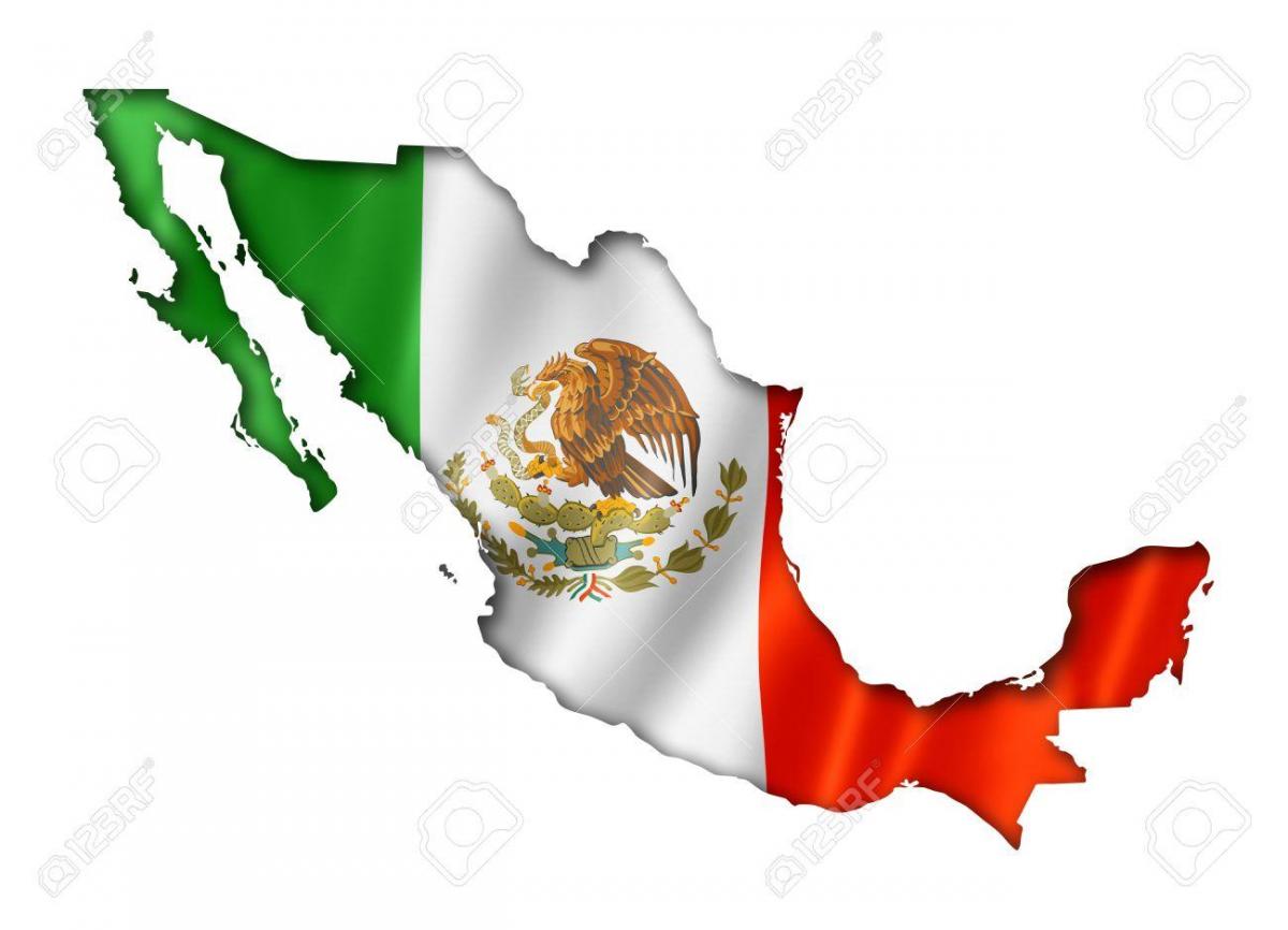 kaart van Mexico vlag