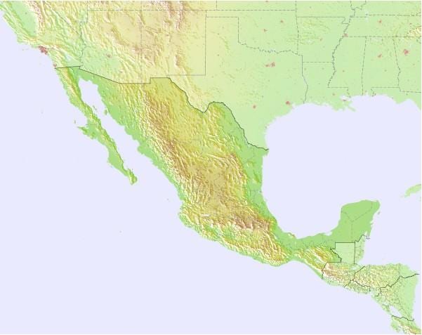 kaart van Mexico weersverwachting