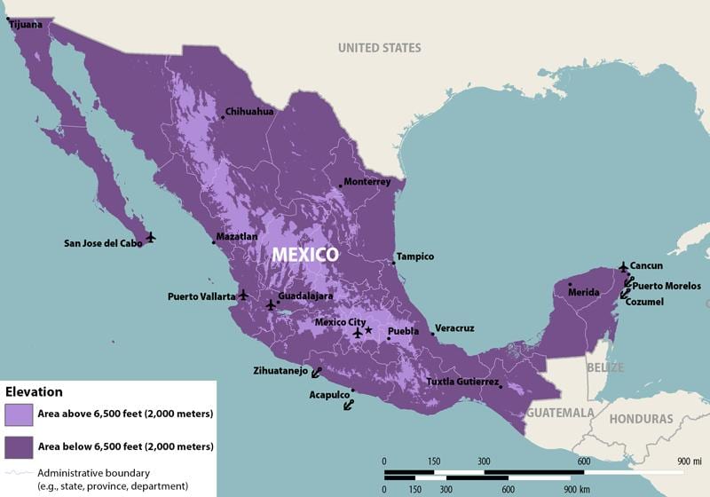 kaart van Mexico zika