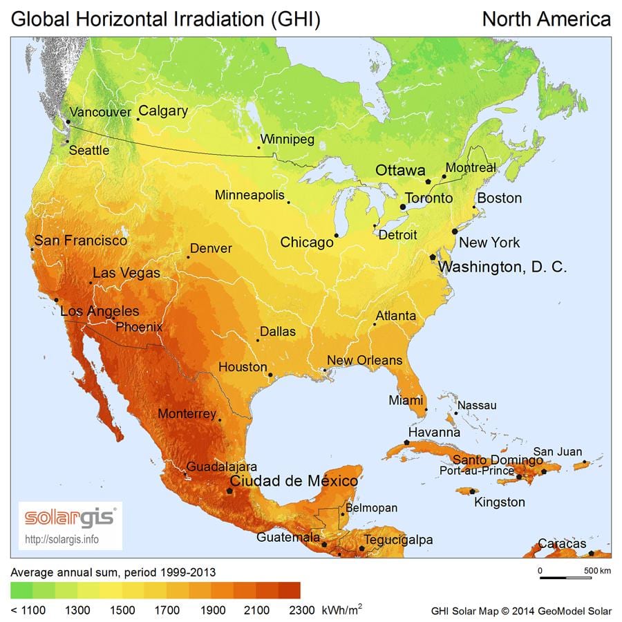 kaart van Mexico zon