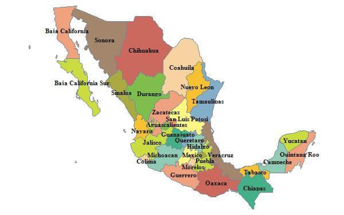 kaart van Mexico provincies