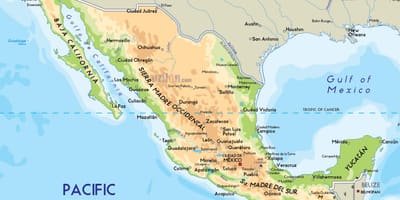 Kaart van bergen in Mexico