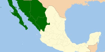 Kaart van het noordwesten van Mexico