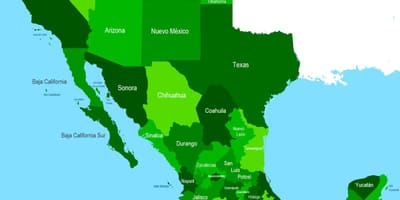 Kaart van zuidwest Mexico