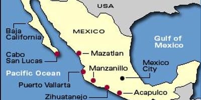 Kaart van de mexicaanse riviera