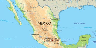 Kaart van Mexico en amerika