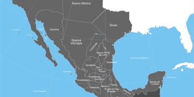 Oude mexicaanse grondgebied kaart