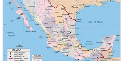Mexico kaart met grote steden