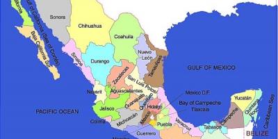 Mexico kaart van staten