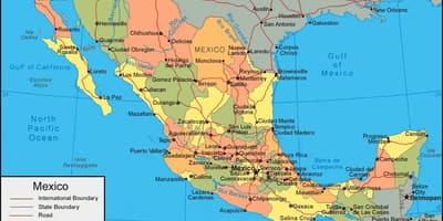 In het westen van Mexico kaart