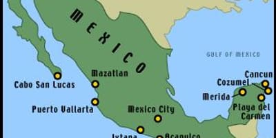 Kaart van de mexicaanse resorts