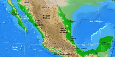 Hoogvlakte van Mexico kaart