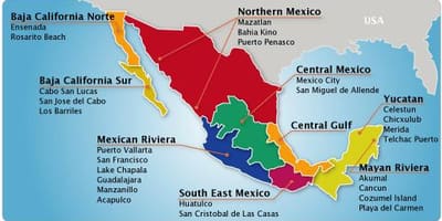 Kaart van de mexicaanse riviera