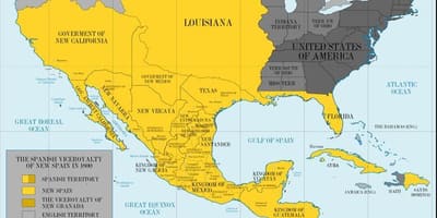 Kaart van Mexico 1800