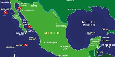 Kaart van Mexico eilanden
