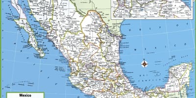 Gedetailleerde kaart Mexico