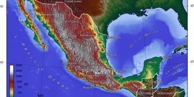 Hoogte kaart Mexico