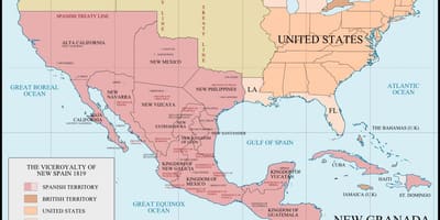 Mexico 1821 kaart