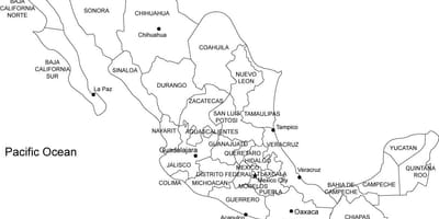 Mexico afdrukbare kaart