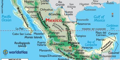 Mexico bergen kaart