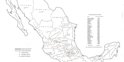 Label kaart van Mexico