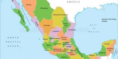 Kaart Mexico staten