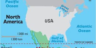 Mexico in de kaart van de wereld