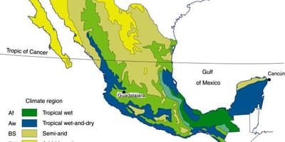 Klimaat kaart Mexico