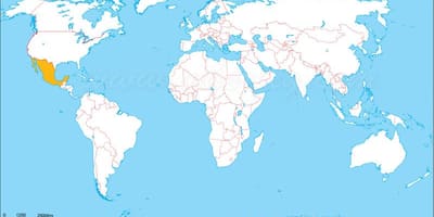 Mexico wereld locatie op de kaart