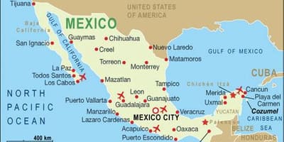 Mexico internationaal luchthaven kaart